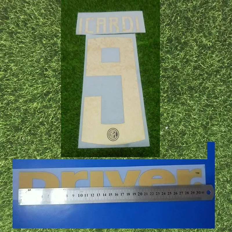 

2019 Inter Golden Icardi Nameset PERISIC SKRINIAR NAINGGOLAN LAUTARO Naemset Gold Printing Sustainable Wash Soccer Patch