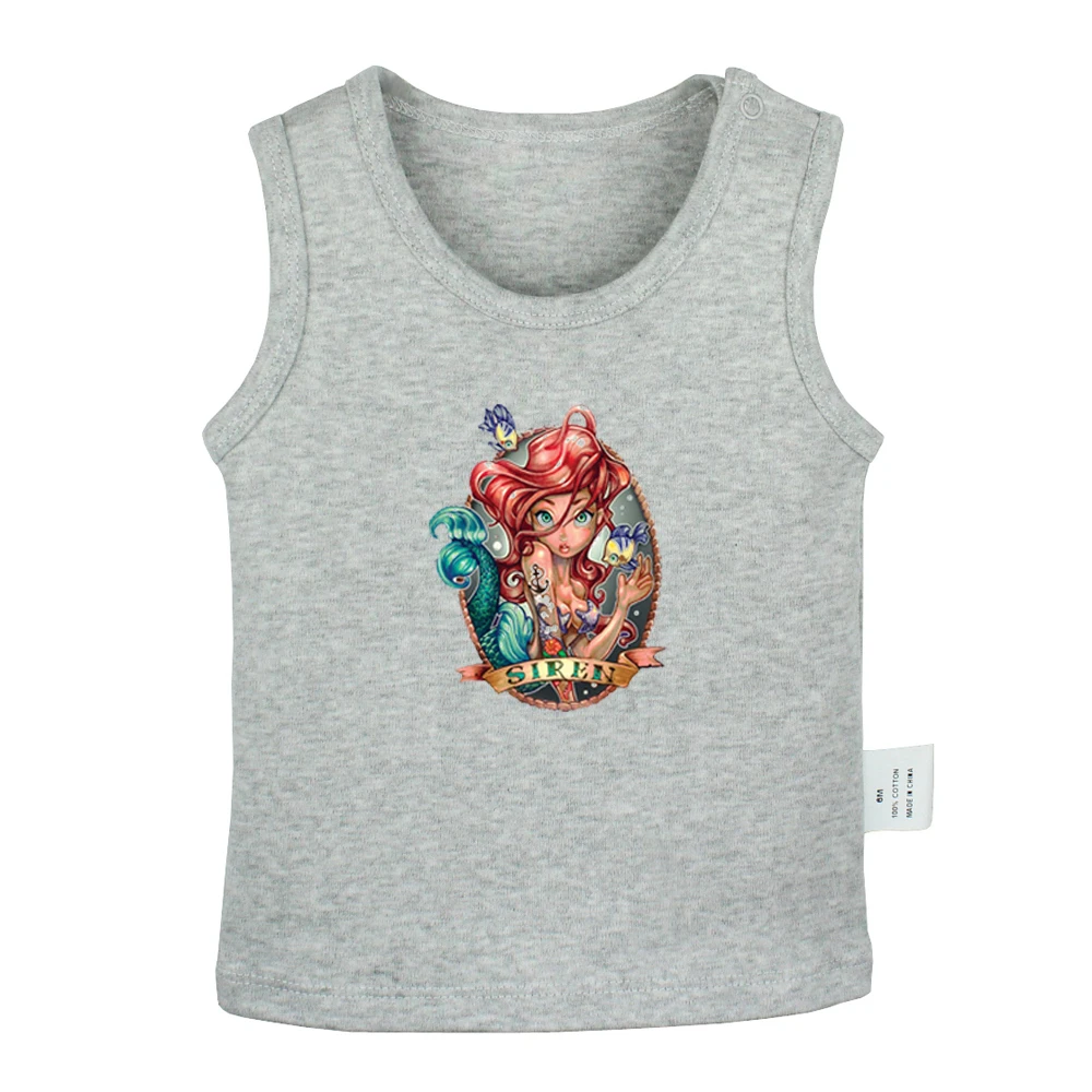 

Little Mermaid Snow White Tinker Bell the Eiffel Tower Newborn Baby Tank Tops Toddler Vest Sleeveless Infant Cotton Clothes
