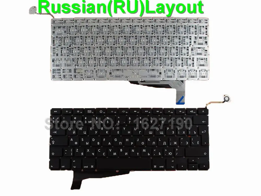 RU/Русская клавиатура ноутбук для APPLE Macbook Pro A1286 черный 2008 задней подсветки новая