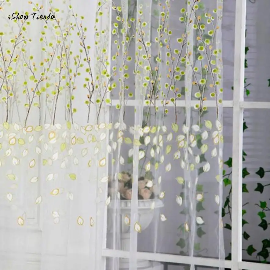 

ISHOWTIENDA 2017 New 1 PC Tulle Door Window Curtain Drape Panel Sheer Scarf Valances curtains for living room bedroom Tulle New