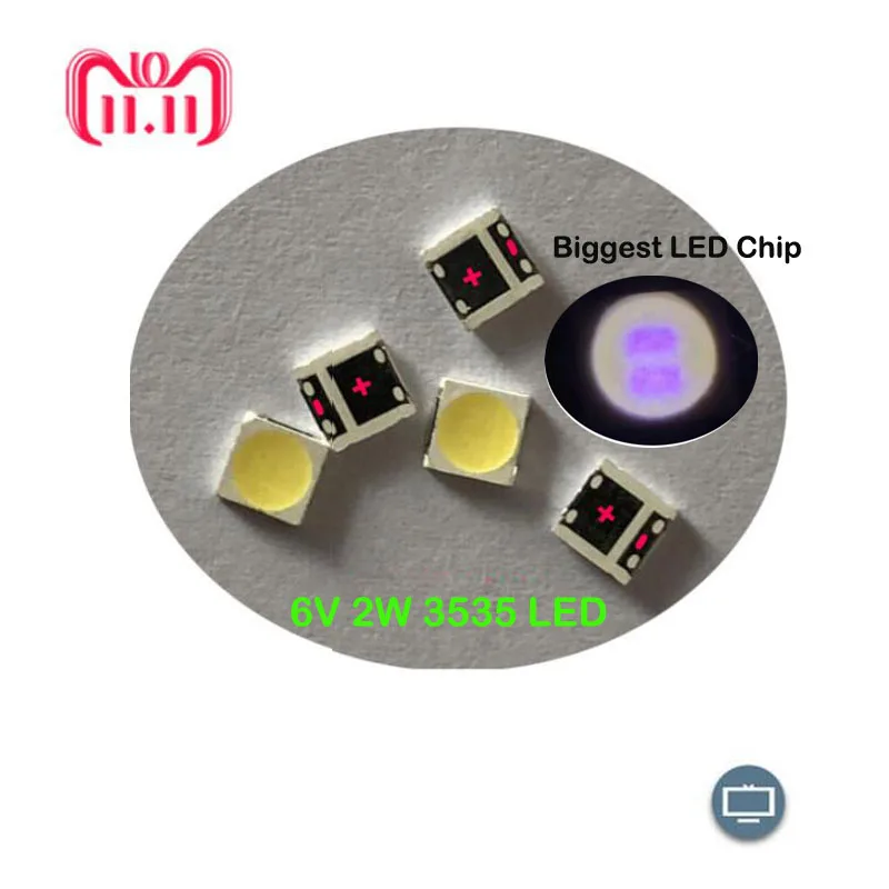 

Free Shipping 2000pcs LG Innotek LED Backlight LED 2W 6V 3535 SMD LED Cool white LCD Backlight for Replace LATWT391RZLZK