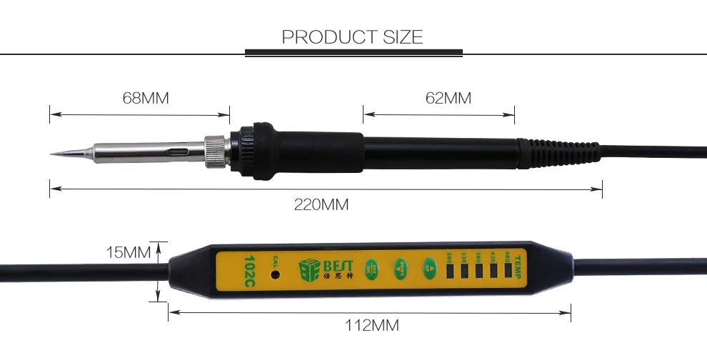 BEST-102C высокое качество температура регулируемый сварочный паяльник с выключателем ремонтный инструмент припоя инструменты