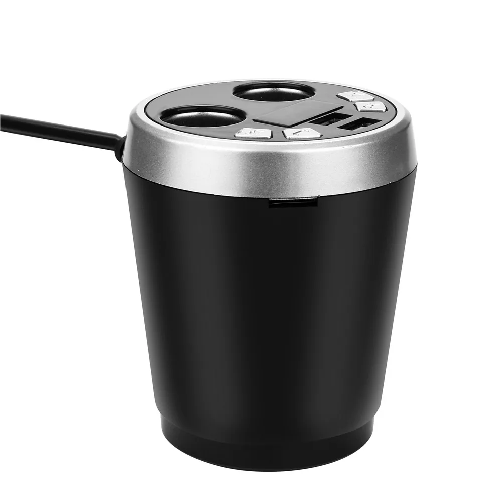 

Car Bluetooth FM Transmitter Music MP3 Player Hands Free Car Kit Cup Holder Cigarette Lighter 2 USB Car Charger Adapter