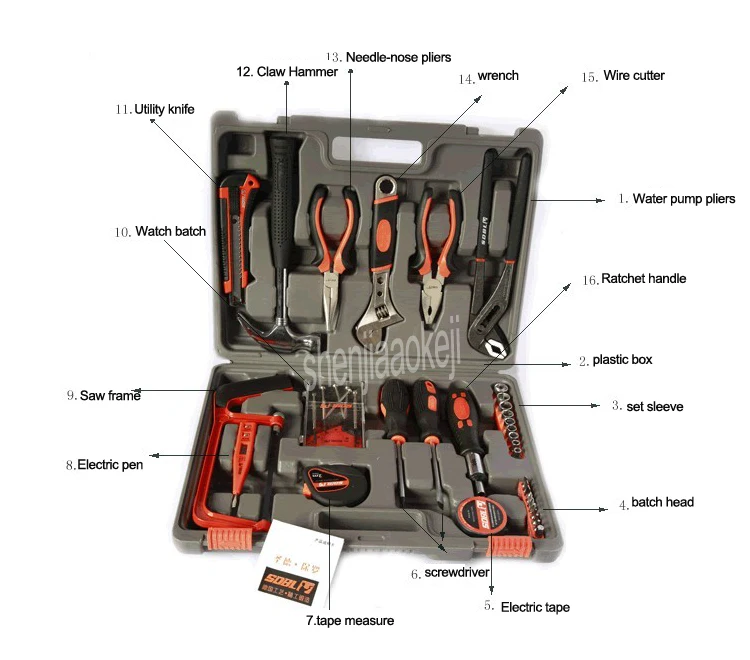 SD-010 оборудование инструмент набор водопроводчик ремонт сочетание оборудование ремонта автомобиля 43-pcs/комплект Домашняя одежда комплект