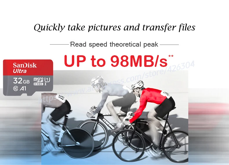 SanDisk microsd 200 ГБ 128 64 до 98 МБ/с./с. TF usb флэш карты памяти 32 16 microsd для смартфонов планшеты PC