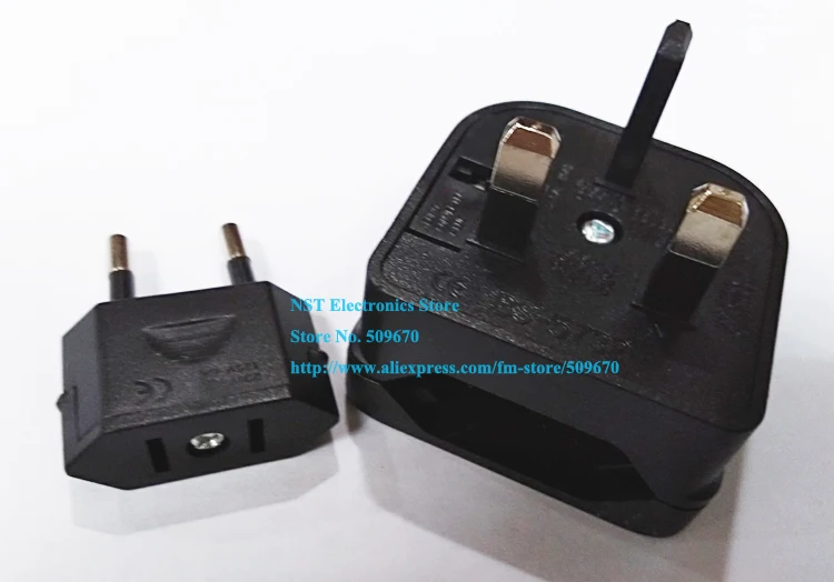 NCHTEK UK to US Plug Converter, US 2Pin to Square 3Pin Box Type Power Adapter Socket with 5A Fuse/Free DHL Shipping/100PCS