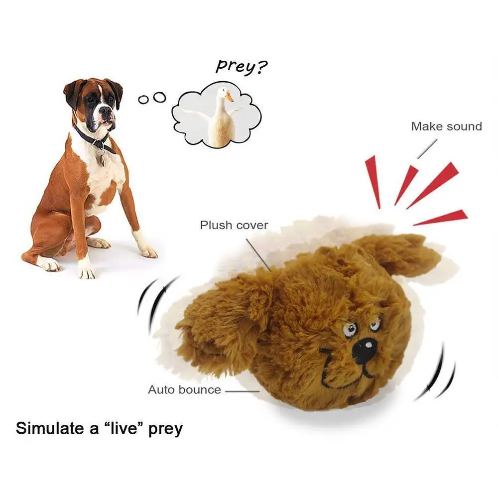 Dog Toys Squeaking Cat Dog Toys Plush Jumping Automatic Giggle Ball Interactive Shake Squeak Toy Eco-friendly Non-toxic Material