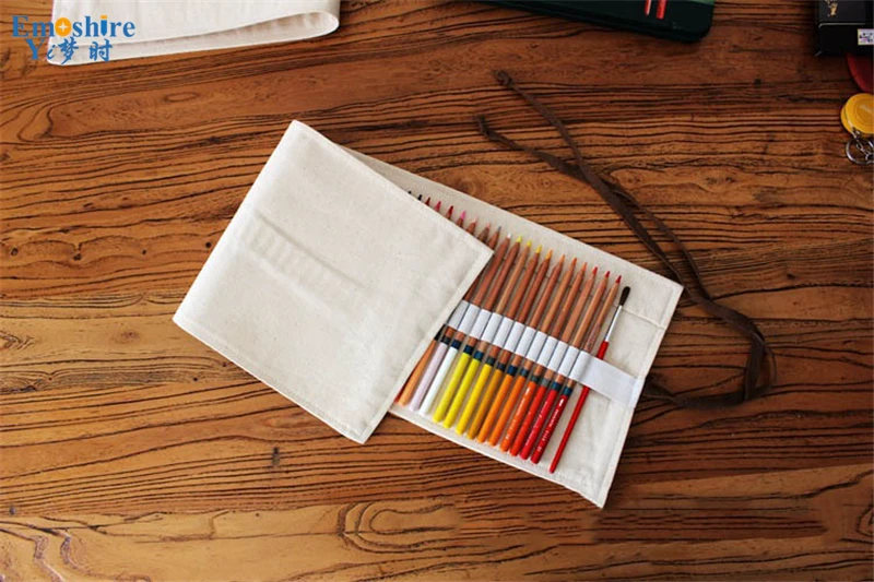 Emoshire Pencils cotton canvas handmade original color lead pencil drawing pen large capacity pencil pencil bag (2)