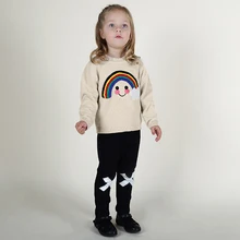 Горячая прекрасная улыбка радуги для маленьких Повседневный вязаный свитер Детская осенне-весенняя Одежда для мальчиков и девочек пуловер милый свитер