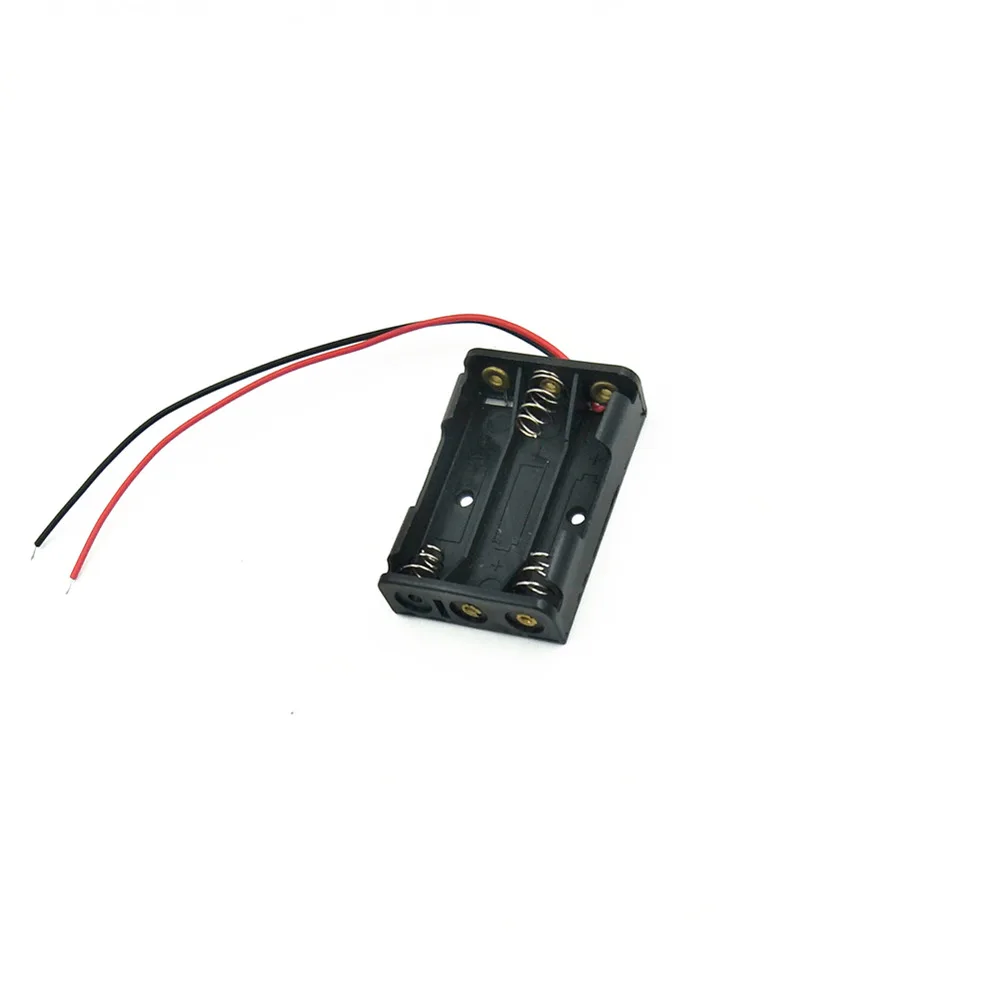 

AAA Battery Storage Case Plastic Storage Box Holder With Wire Leads For 3 x AAA 1.5V Batteries for Soldering Connecting