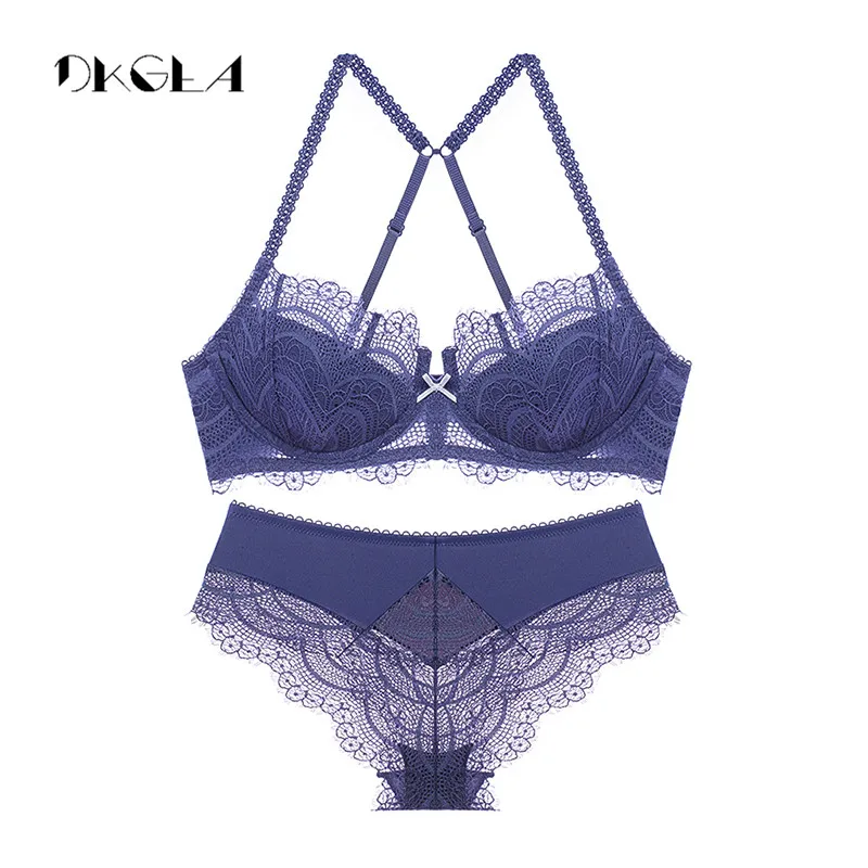 Комплект женского кружевного нижнего белья с чашкой пуш ап 1/2|bra and panty|bra panty setbra set |