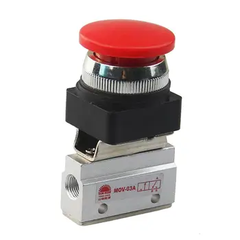 

Free Shipping +Tracking NO 1/8" PT Red Flat Pushbutton 2 Position 3 Way Air Mechanical Valve MOV-03A