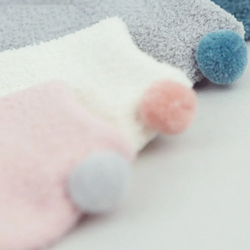 Осенне-зимние носки для новорожденных из хлопка теплые и толстые носки нескользящие носки из кораллового флиса для детей от 0 до 4 лет