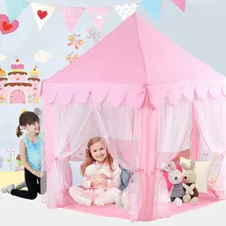 Принцесса палатка замок большое пространство детская игровая палатка для детей в помещении и на открытом воздухе Pink театр идеальный