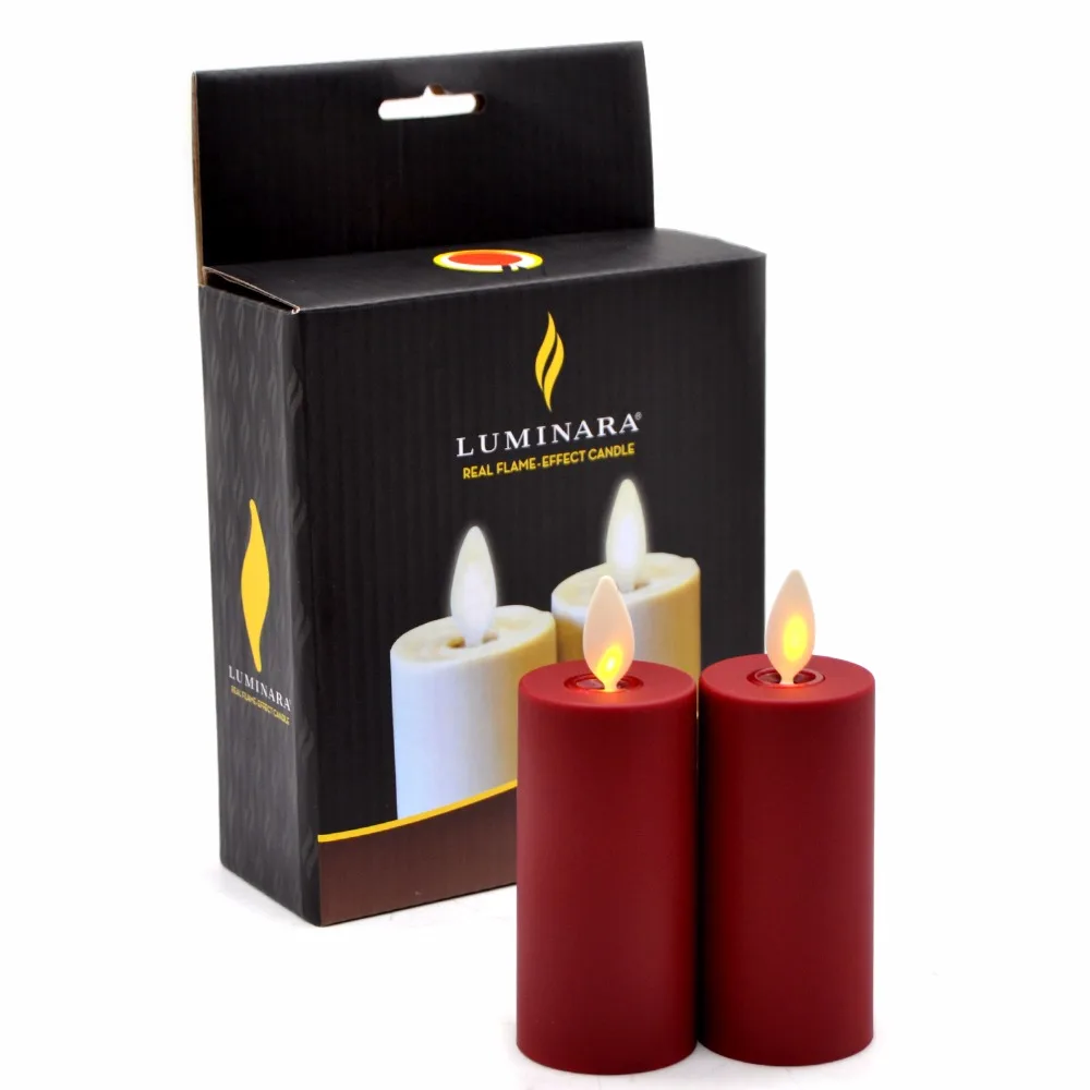 Luminara Votive Moving Wick Red LED Flameless Candles 1.75"*3" for Home