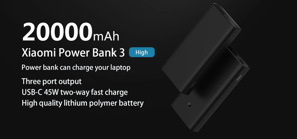 Xiao mi power Bank 3, 20000 мА/ч, портативное зарядное устройство, источник питания, два USB USB-C, двусторонняя быстрая зарядка, mi внешний аккумулятор