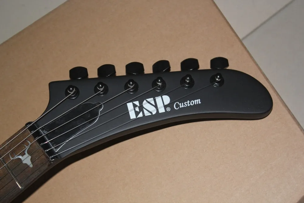 Black Esp James Hetfield S Diamond Plate Jh 2 Explorer Electric Guitar Deer Skull Inlays Esp Jh 2 Explorer Guitar Guitar Aliexpress