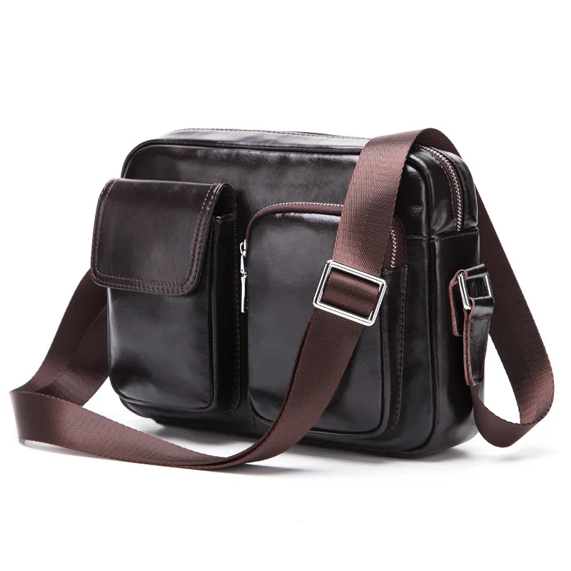 0 : Buy Male Satchel Genuine Leather Men Shoulder Bag Top Cowhide Crossbody Package ...