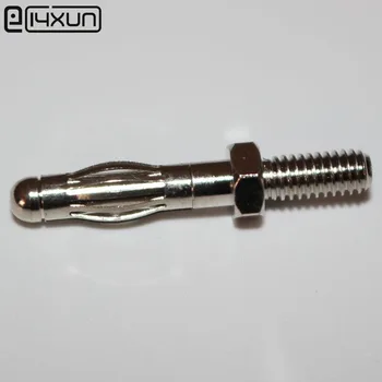 

10pcs Thread 4mm Banana Plug for Panel Mount M4 Bolt Fitted Uninsulated Plugs Adaptor Connector