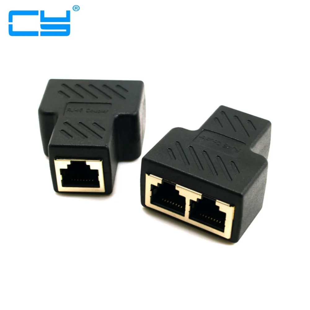

100 шт. разъем Cat6 RJ45 8P8C для двойного Адаптера сети Ethernet Патч-корд RJ45 сплиттер с эскутом