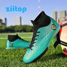 Мужская футбольная обувь, футбольные бутсы, высокие шипы, TF шипы, кроссовки, мягкие, для помещений, для газона, футбольные бутсы, для мужчин, Zapatos De Futbol