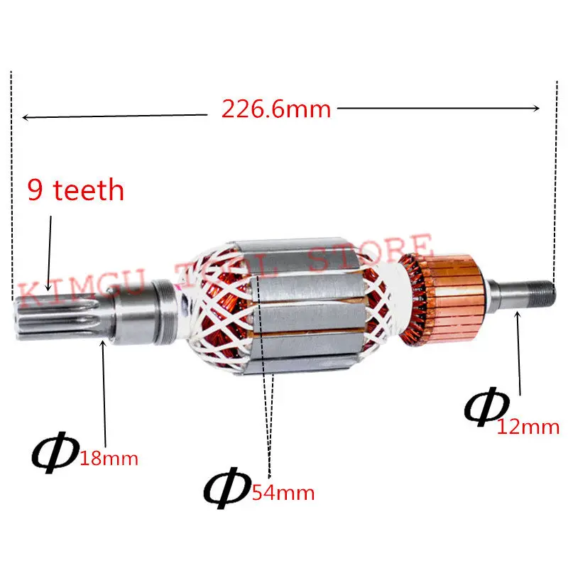 AC220-240V Rotor Motor Anker für GSH27 11304 USH27 GSH27VC Hammer Abbruchhammer