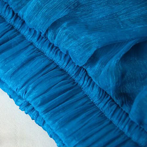 Шифоновая юбка длинная земля длинная Расклешенная юбка пляжная юбка синяя