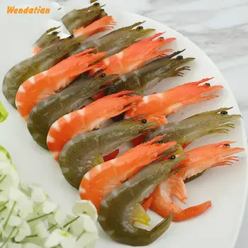 

Home Decor Decoration Crafts Miniatures Color PVC simulation Shrimp Lobster Props Imitation model 6pcs/lot
