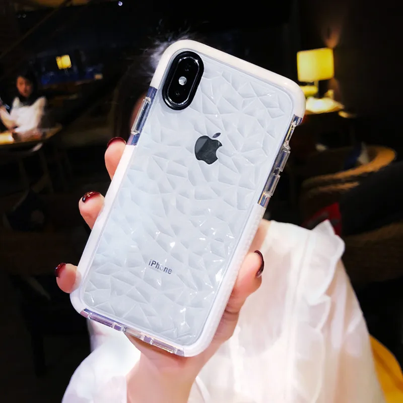 المزدوج طبقات صدمات سوبر واضح السيليكون حقيبة لهاتف أي فون 7 8 6 6 S زائد X XS ماكس XR 5 S SE رشاقته مزدوجة الألوان لينة غطاء من البولي يوريثان الحراري