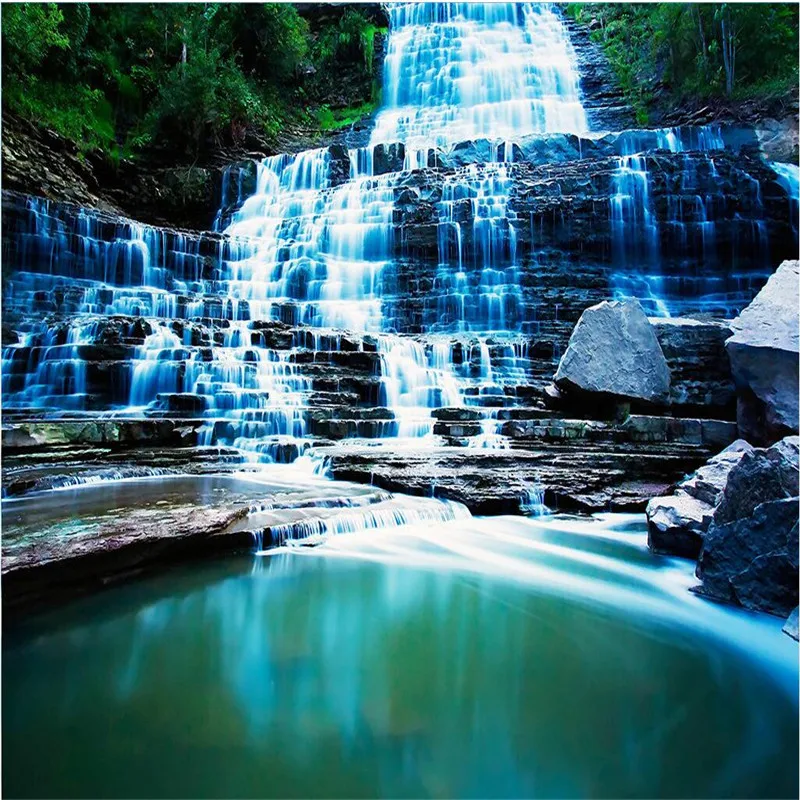 

3D wall wallpaper home decor Photo background art Natural Falls Lake View Hotel Adhesive bathroom large wall mural murals-3d