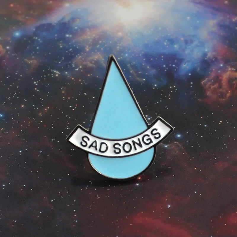 

Sad Songs Brooch Blue Water Drop Sad Tears Simple Enamel Pin Boy Girl T-shirt Coat Backpack Badge Women Friends Accessories Gift