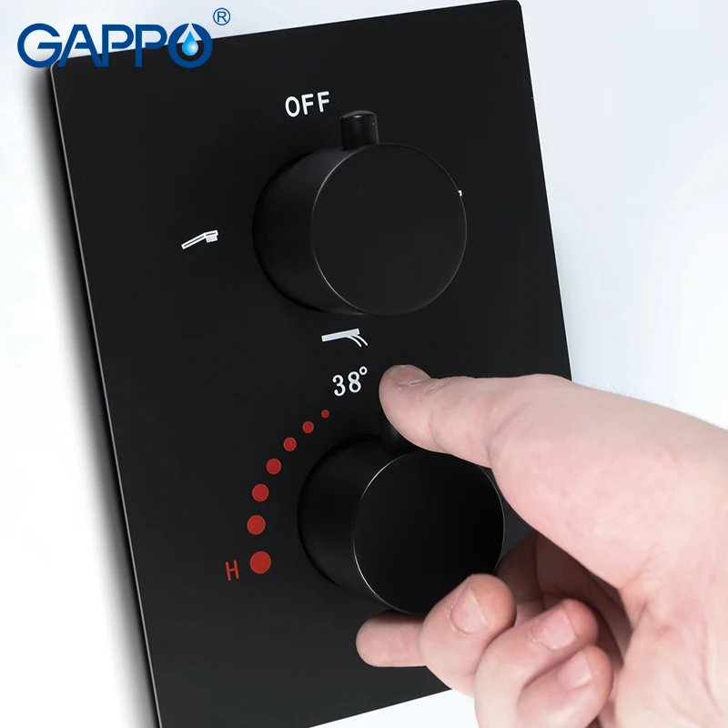 GAPPO Shower faucets bathtub faucet mixer  bathroom mixers concealed constant temperature faucets Black shower bath sets        