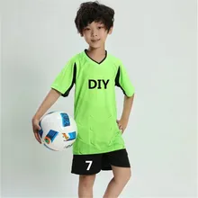 New Kids Boy Soccer Jerseys Set sports survetement Football Kits Uniforms Futbol Training shirts shorts Suit Maillot De Foot DIY
