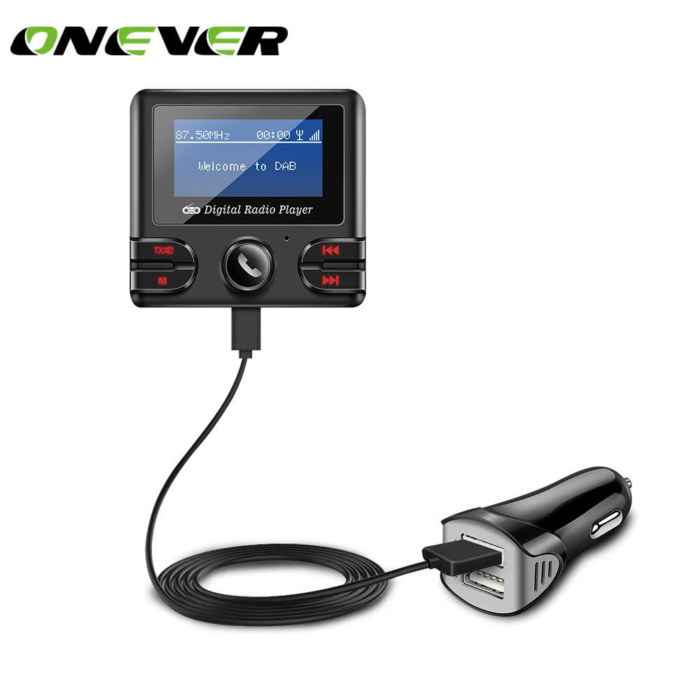 Автомобильный Bluetooth ресивер Onever DAB музыкальный плеер FM передатчик 2 1 А два USB порта