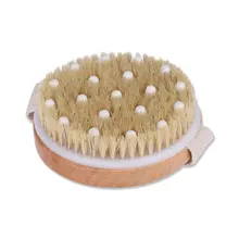 Тела Массажная щетка для ванны деревянная щетка для ванны из натуральной щетины для тела с круглой головкой щетки для ванной для Аксессуары для ванной комнаты