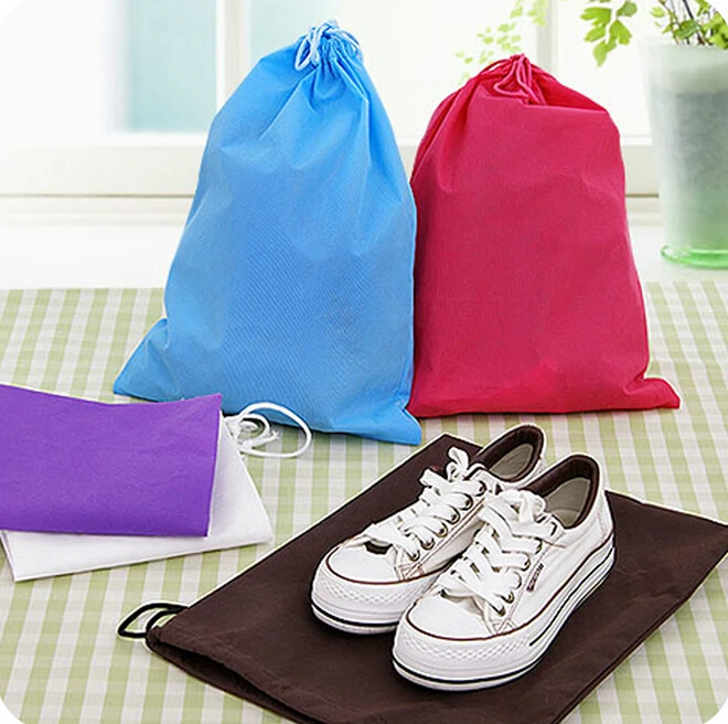 Household items Travel portable Non woven drawstring shoe dust bags
