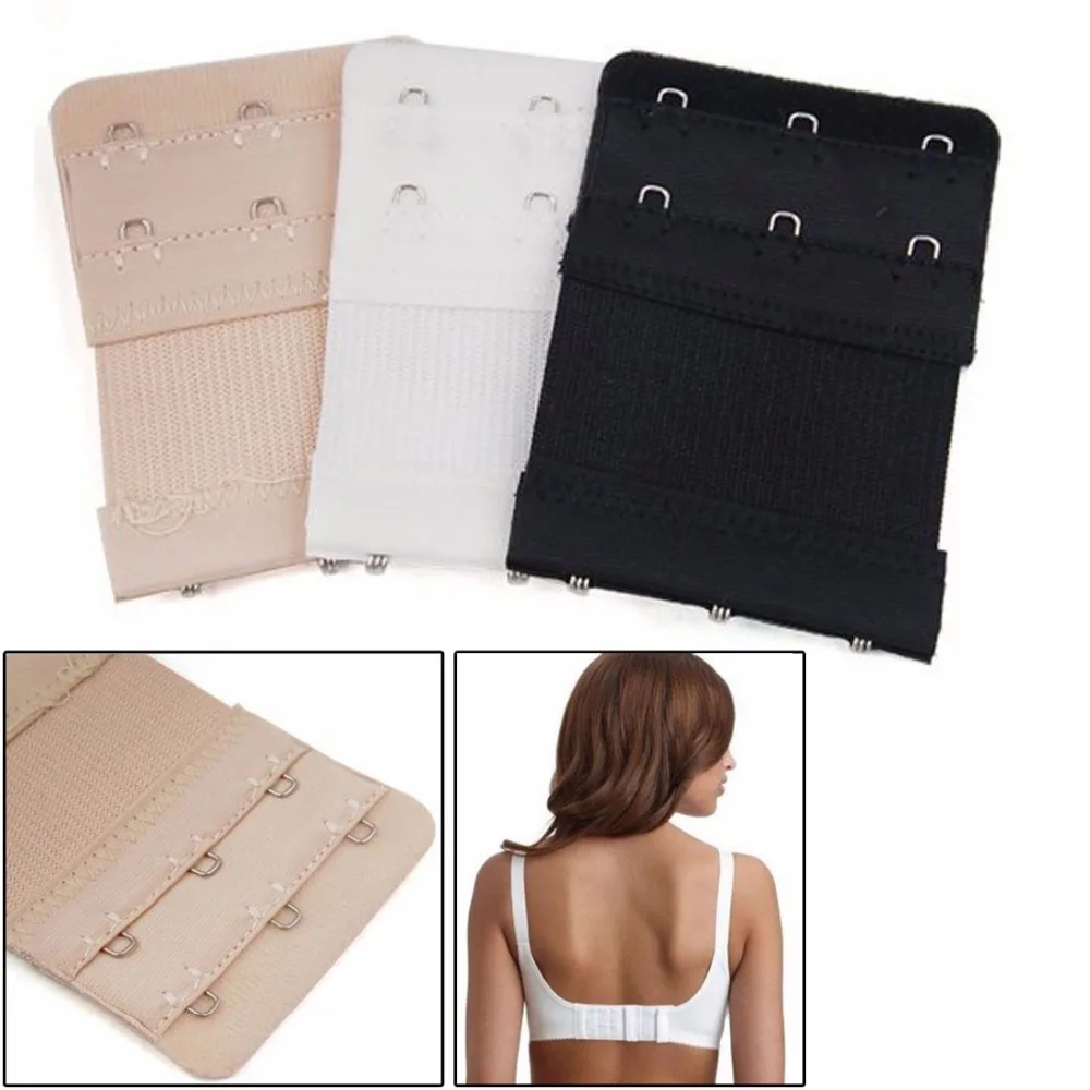 

Hot 3PCS Bra Extenders Strap 3 Hooks 3 Rows Women Ajustable Intimates Lengthened Bra Hook Buckle Bra Extension Belt