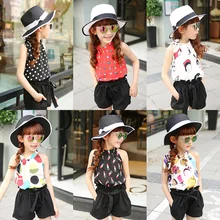 Стиль лета корейский девушки шифон шеи жилет Детская куртка