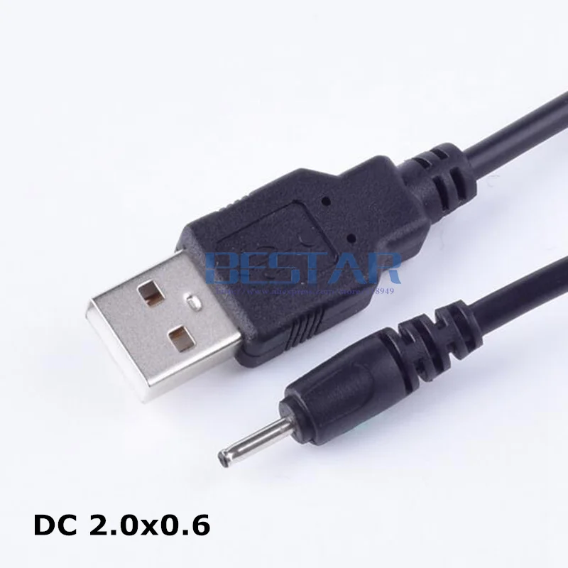

USB To 2.0 mm/0.6 mm DC Barrel Jack 5 Volt 2A Power Cable Adapter Wire Connector 2.0 x 0.6mm small pin 1m 3 feet