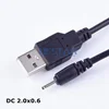 USB To 2.0 mm/0.6 mm DC Barrel Jack 5 Volt 2A Power Cable Adapter Wire Connector 2.0 x 0.6mm small pin 1m 3 feet ► Photo 1/5