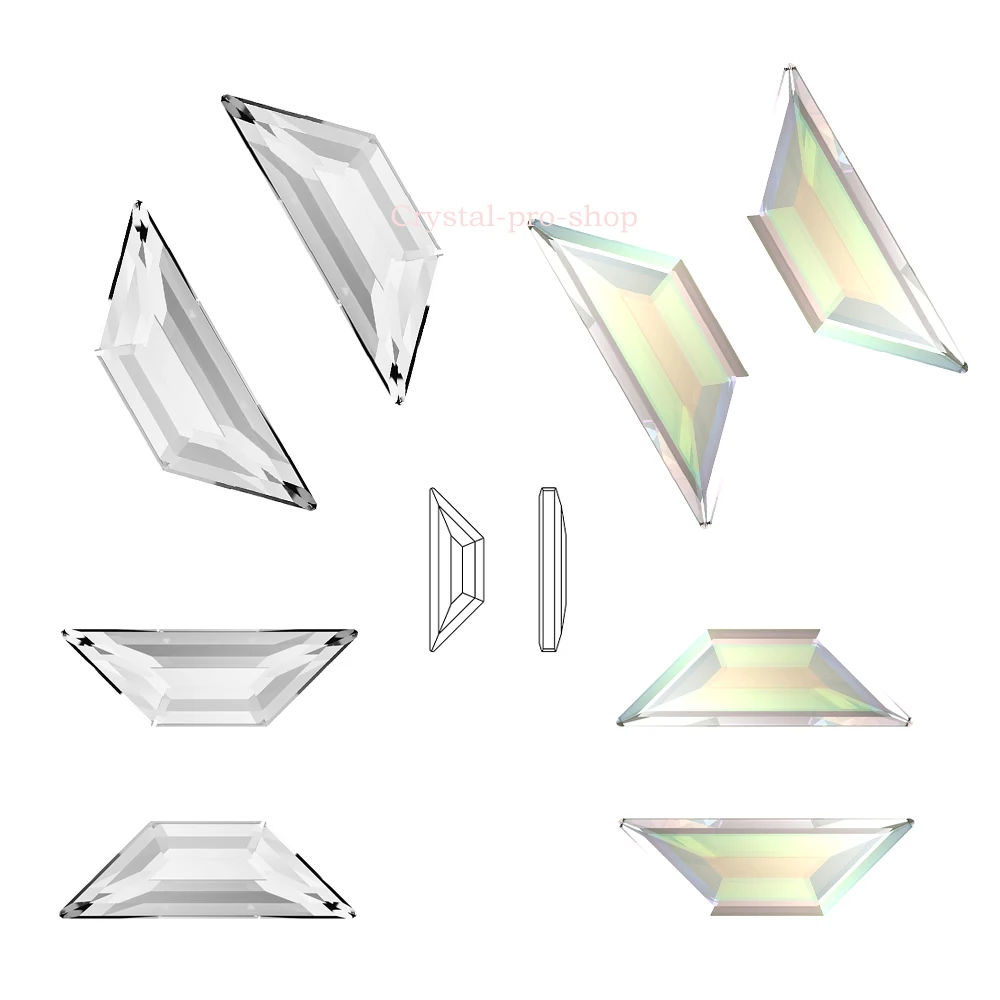 

(You choose) Swarovski Elements Trapeze (2772) (6.5x2.1 , 8.6x2.8 , 12.9x4.2)mm ( No Hotfix ) Flat Back Crystal Rhinestones