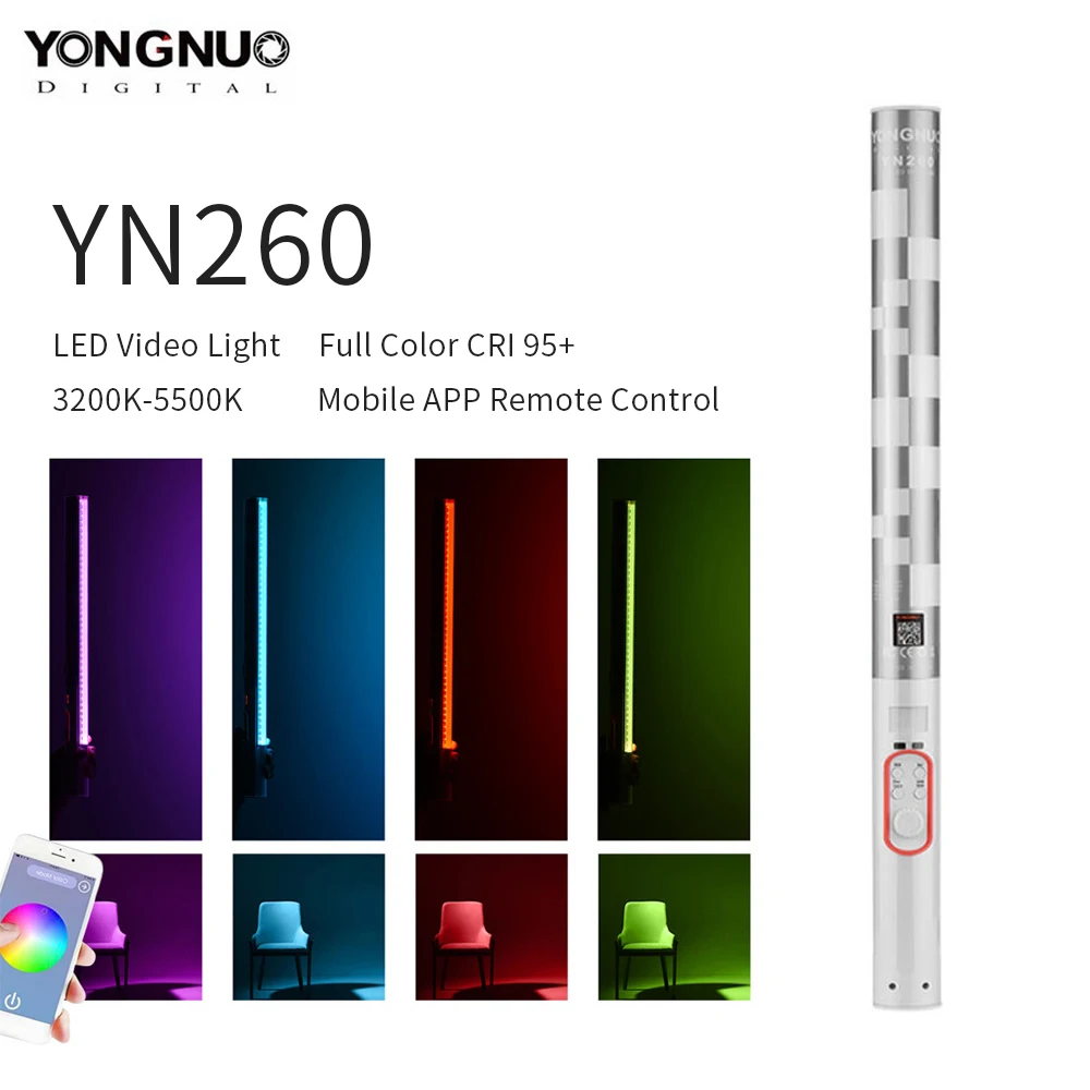 

YONGNUO YN260 Photo Studio Light LED Video Light 3200K-5500K Full Color CRI 95+ Mobile APP Remote Control Photography Lighting