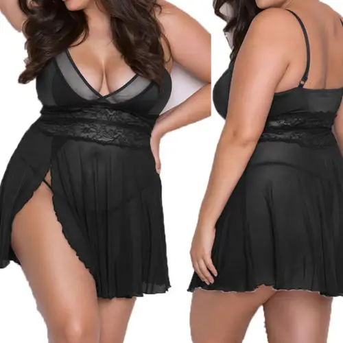 Plus Size 3XL Women Sexy Lingerie Lace Dress Underwear Babydoll Sleepwear G-string erotic women pajamas sexy costumes