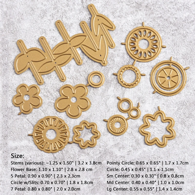 

InLoveArts 3.2x3.8cm 12Pcs Album Flowers Circle Metal Cutting Dies for Scrapbooking Craft Dies DIY Metal Cutting Stencil Dies