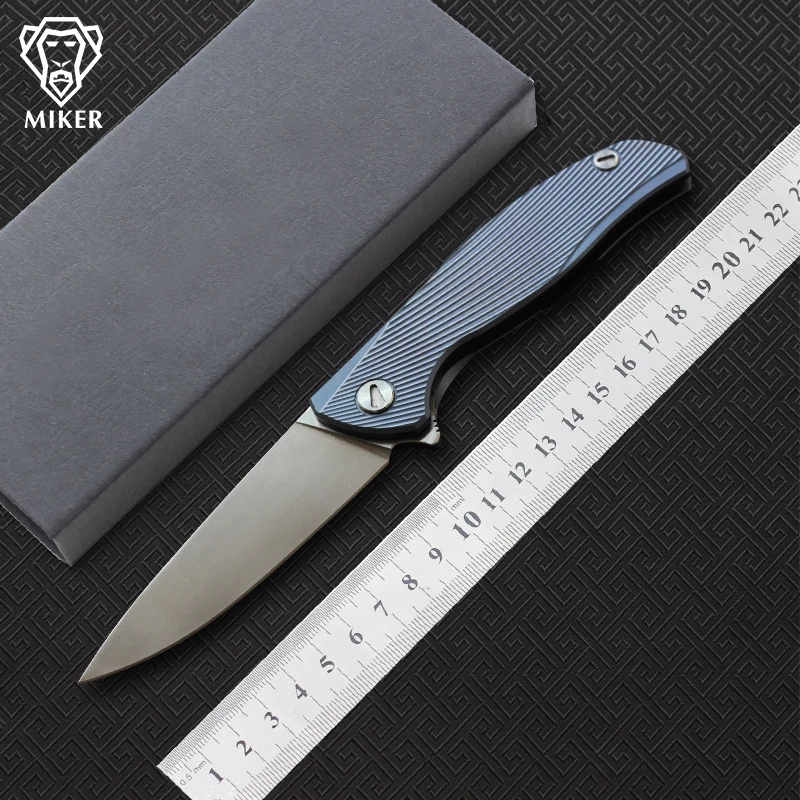 

MIKER F95 Icebreaker Folding Knife D2 Blade Titanium Handle Pocket Survival Knife Outdoor Camping Hunting Knives EDC Tools