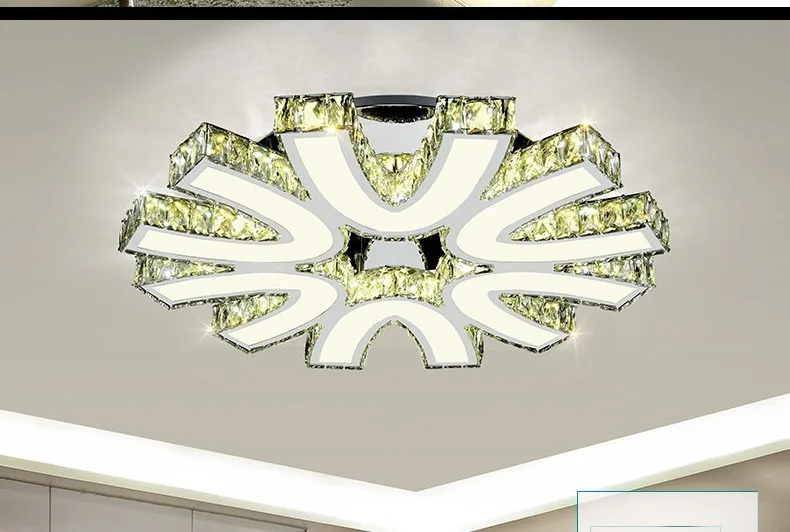 Круглый кристалл лампы светодиодные светильники потолочные творческий современный минималистский ресторан лампы спальня гостиная лампы