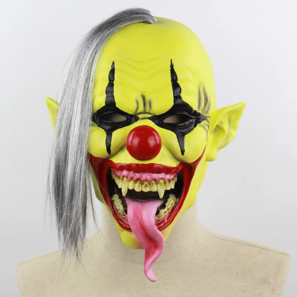 

1PCS Halloween Mask Clown Costume Party for Adult Latex Full Face Head Masks for Adult Horror Demon Party Props Supplies