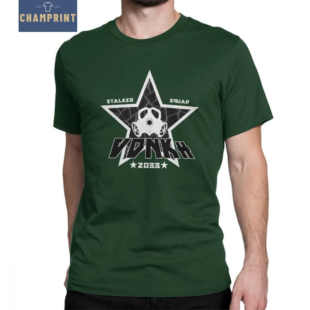 VDNKh Stalker Tee Shirt Squad Metro Exodus T Shirts Gas Mask Toxic Games T-Shirt Man's Short Sleeve Purified Cotton Clothes