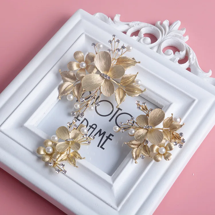 

3Pcs/Set Luxury Gold Crystal Pearl Butterfly Hair Comb Hair Sticks Rhinestone Hair Jewelry Bride Hair pins Wedding Accessories