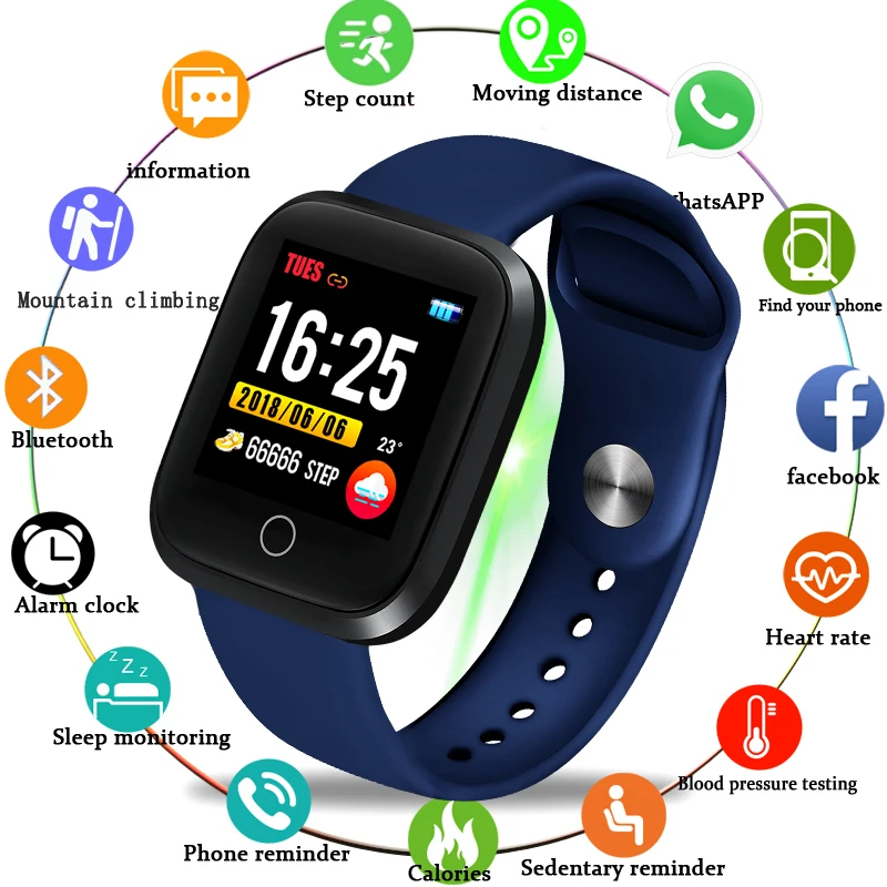 

LIGE Luxury Brand Men Women Smart Bracelet Heart rate Blood pressure monitor Smartwatch Fitness Activity Tracker Sport Wristband